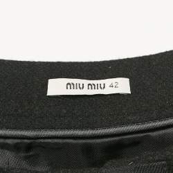 Miu Miu Black Wool Flared Mini Skirt M