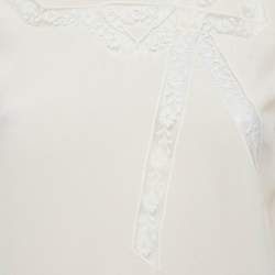 Miu Miu Pink Lace Insert Silk Button Front Blouse S