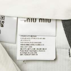 Miu Miu Grey Plaid Wool Raw Edge Detail Mini Skirt XS