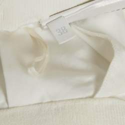 Miu Miu White Logo Intarsia Poplin Pleated Mini Skirt S