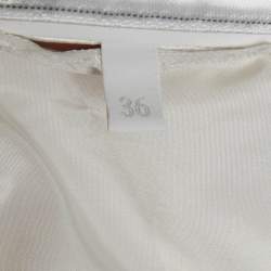 Miu Miu White Technical Silk Perforated Detail Crop Top XS