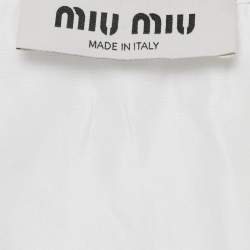 Miu Miu White Technical Silk Perforated Detail Crop Top XS
