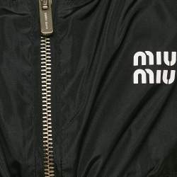 Miu Miu Black Technical Silk Perforated Detail Crop Top XS