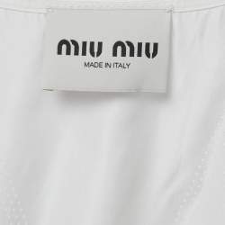 مملوكة مسبقًا Miu Miu White Technical Silk Perforated Detail Sleeveless Mini Dress XS