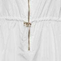 مملوكة مسبقًا Miu Miu White Technical Silk Perforated Detail Sleeveless Mini Dress XS