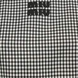 Miu Miu Black/White Gingham Wool Jumper Midi Dress S