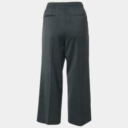Miu Miu Charcoal Black Wool Blend Straight Leg Trousers M