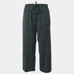 Miu Miu Charcoal Black Wool Blend Straight Leg Trousers M