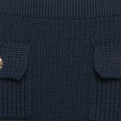 Miu Miu Navy Blue Wool Rib Knit Mini Skirt M