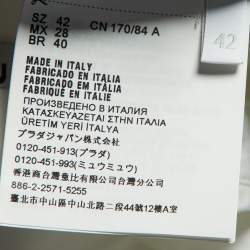 مملوكة مسبقًا Miu Miu White Cotton Logo Band Cropped Shirt M