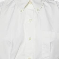 مملوكة مسبقًا Miu Miu White Cotton Logo Band Cropped Shirt M