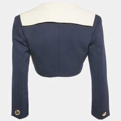 Miu Miu Navy Blue Virgin Wool Crop Jacket XS