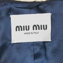 Miu Miu Navy Blue Virgin Wool Crop Jacket XS