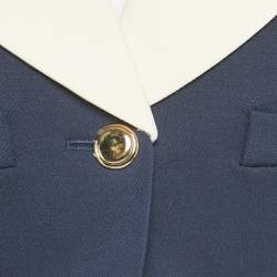 Miu Miu Navy Blue Virgin Wool Crop Jacket XS