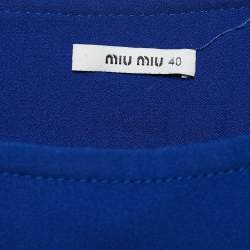 Miu Miu Blue Colorblocked Crepe Mini Skirt S