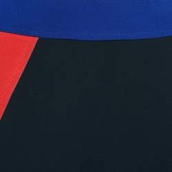 Miu Miu Blue Colorblocked Crepe Mini Skirt S