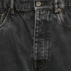Miu Miu Black Faded Denim Ruffled Waist Jeans S Waist 26"