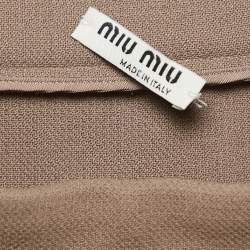 Miu Miu Brown Textured Wool Pencil Skirt S