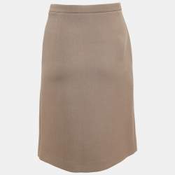 Miu Miu Brown Textured Wool Pencil Skirt S