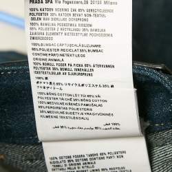Miu Miu Upcycled Blue Washed Denim High-Rise Shorts S Waist 25"