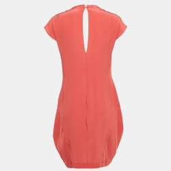 Miu Miu Pink Silk Drape Detail Mini Dress M