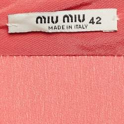 Miu Miu Pink Silk Drape Detail Mini Dress M