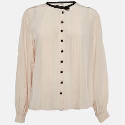 Miu Miu Pink Silk Chiffon Button Front Blouse S