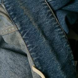 Miu Miu Blue Denim Raw Edge Detail Cropped Jacket S