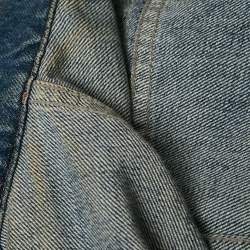 Miu Miu Blue Denim Raw Edge Detail Cropped Jacket S
