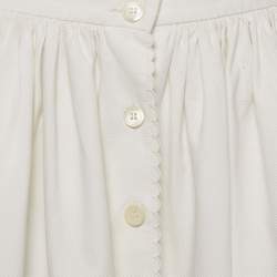 Miu Miu White Textured Cotton Midi Skirt M