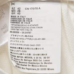 Miu Miu White Textured Cotton Midi Skirt M