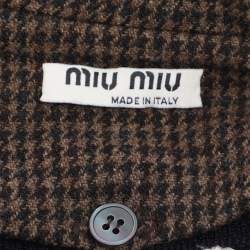 Miu Miu Deep Navy/Brown Wool Blend Sweater M