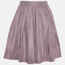 Miu Miu Mauve Crepe Gathered Mini Skirt S