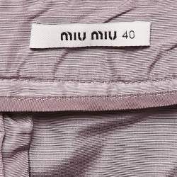 Miu Miu Mauve Crepe Gathered Mini Skirt S
