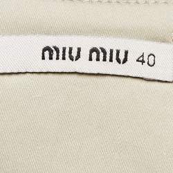 Miu Miu Green Cotton Gathered Top S