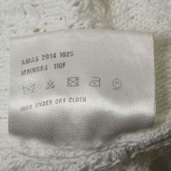 Miu Miu White Patterned Knit Round Neck Top M