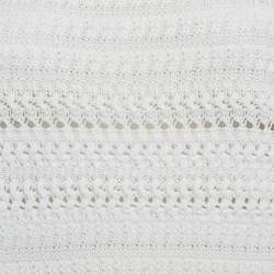 Miu Miu White Patterned Knit Round Neck Top M