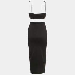 Miu Miu Black Jersey Crop Top And Skirt Set XS