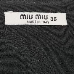 Miu Miu Black Stretch Crepe Bow Detail Open-Back Mini Dress XS