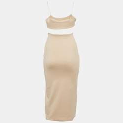 Miu Miu Beige Logo Applique Jersey Top and Skirt Set XS