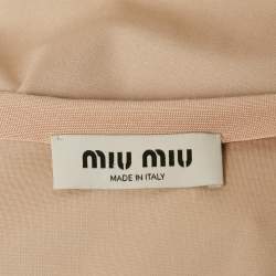 Miu Miu Beige Logo Applique Jersey Top and Skirt Set XS