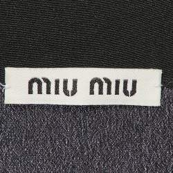 Miu Miu Black Wool Knit & Silk Long Sleeve Dress L