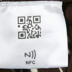 مملوكة مسبقًا Miu Miu Brown Striped Cotton Knit Polo Crop T-Shirt S