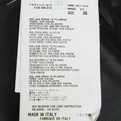 Miu Miu Black Wool Tweed Double Breasted Jacket S