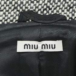 Miu Miu Black Wool Tweed Double Breasted Jacket S