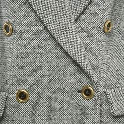Miu Miu Black Wool Tweed Double Breasted Jacket S