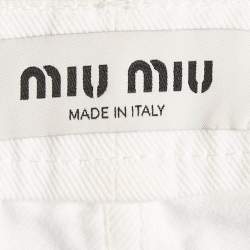 Miu Miu White Denim Lace-Up Mini Skirt XS