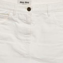 Miu Miu White Denim Lace-Up Mini Skirt XS
