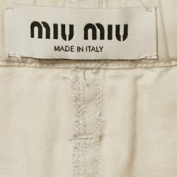 Miu Miu Beige Gabardine Raw Edge Trousers M