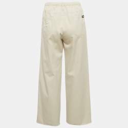 Miu Miu Beige Gabardine Raw Edge Trousers M